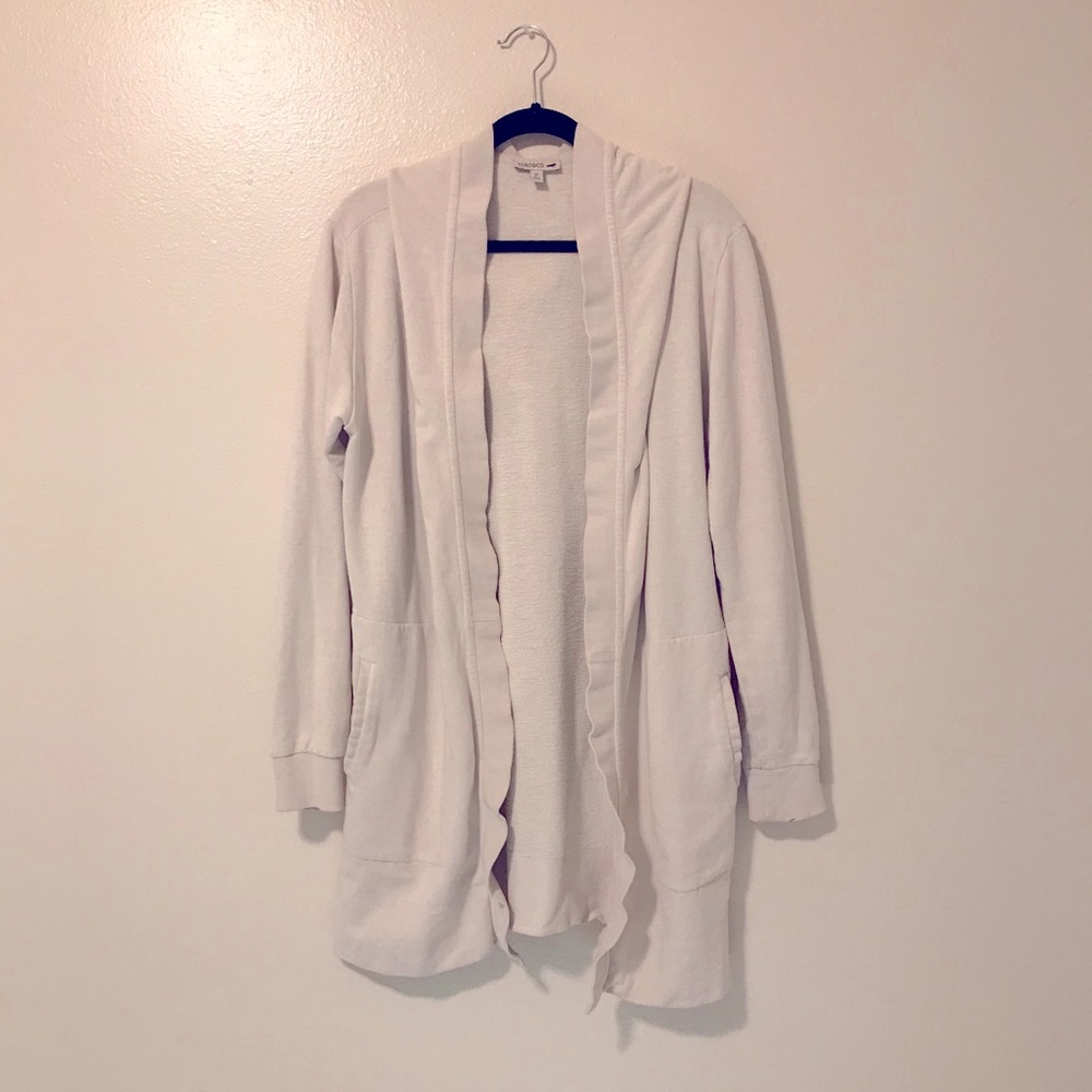 Toad&Co cream hooded wrap with pockets